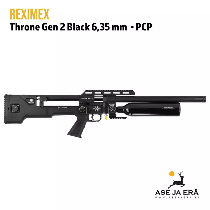 Reximex Throne Gen 2 Black 6,35 mm PCP - Yleiskuva - 6,35 mm PCP paineilmakiväärit - 8682983990244 - 9