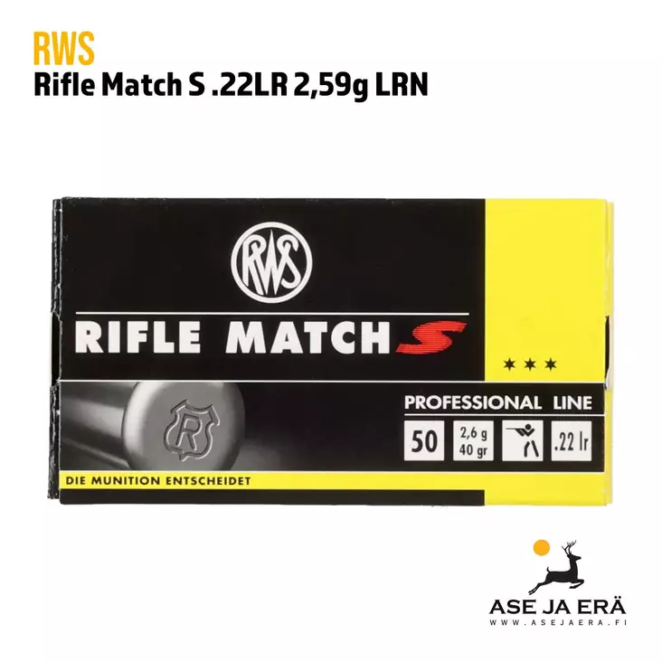 RWS Rifle Match S LRN .22LR Pienosikivääripatruuna - 22 LR patruunat - 4000294143724 - 2