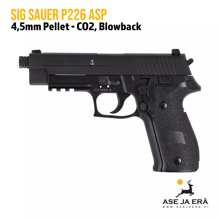 Sig Sauer P226 ASP Black 4,5mm CO2 Blowback ilmapistooli - Ilma-aseluoti ilmapistoolit - 798681525904 - 1
