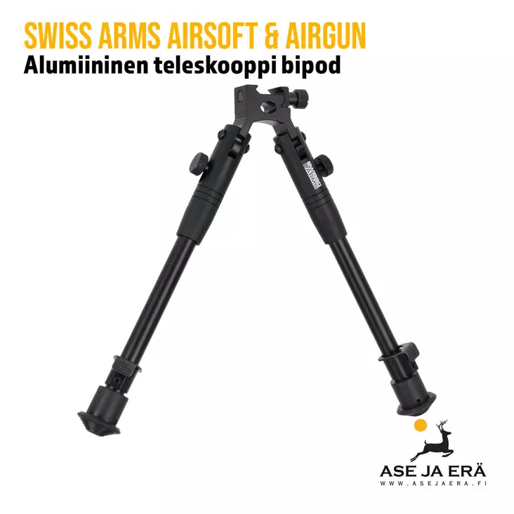 Swiss Arms alumiininen teleskooppi bipod edestä - Tukit, kiskot, kahvat ja bipodit - 3559966052464 - 1