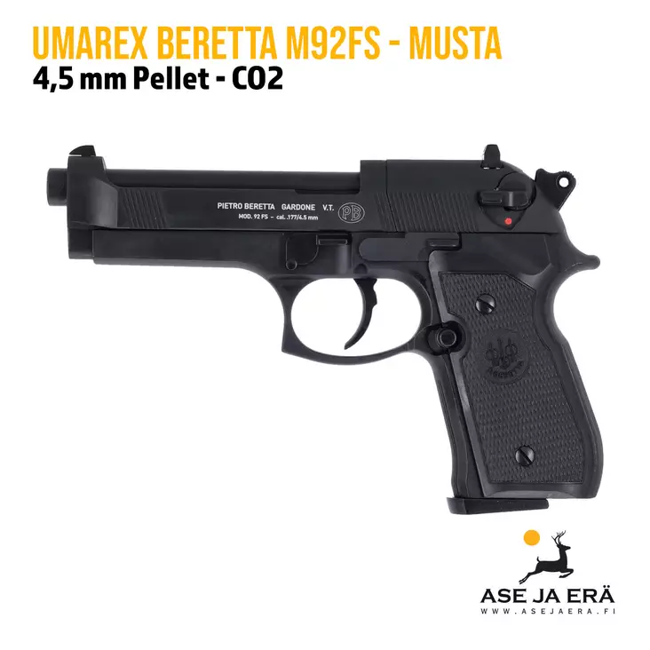 Umarex Beretta M92FS CO2 Musta ilmapistooli - Ilma-aseluoti ilmapistoolit - 4000844341884 - 1