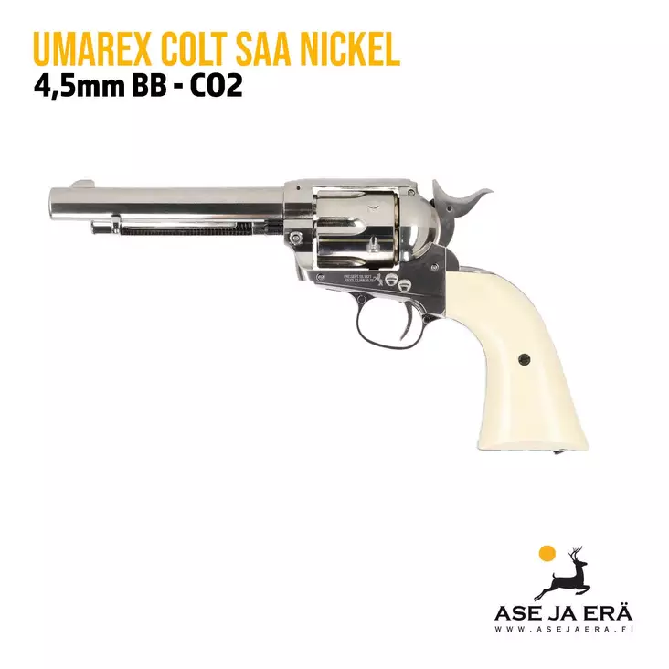 Umarex Colt Single Action Army CO2 Nickel ilmapistooli BB teräskuulaa - BB kuula ilmapistoolit - 4000844599094 - 1