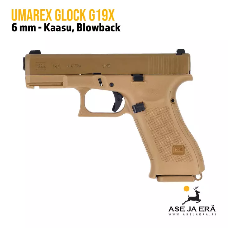 Umarex Glock G19X kaasutoiminen 6mm airsoft pistooli -Blowback - Pistoolit ja -revolverit - 4000844665034 - 1