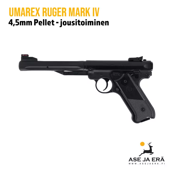 Umarex Ruger Mark IV 4,5mm ilmapistooli musta - Jousi ja puristeilma ilmapistoolit - 4000844774484 - 12