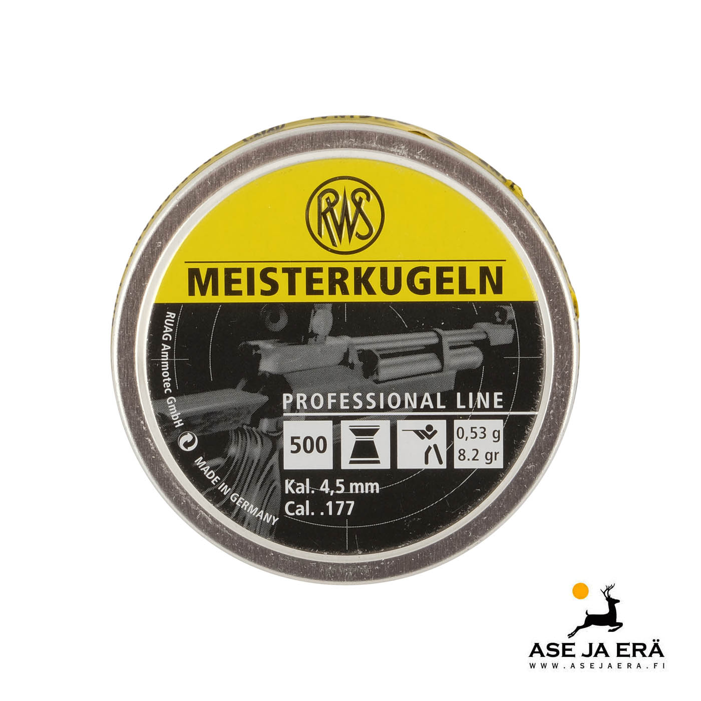 RWS Meisterkugeln Professional Line Pallini 4.5 Mm - 0,53 G (8,20 Gr) - Confezione Da 500 Pezzi Per Carabine Ad Aria Compressa - 4