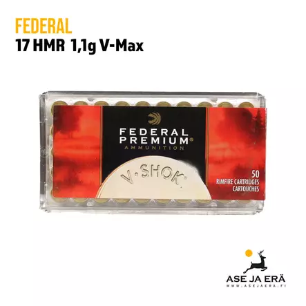 17HMR Federal V-Shok Hornady V-Max 1,1g pienoiskivääripatruuna - 17HMR patruunat - 029465057275 - 1