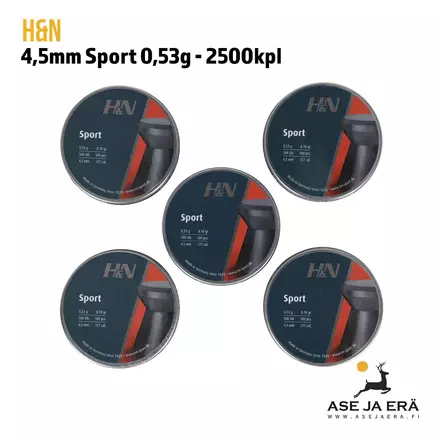4,5mm H&N Sport 0,53g 2500 kpl - 4,5 mm ilmakivääriluodit - 40470580023545 - 1