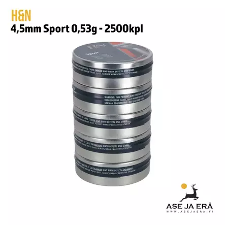 4,5mm H&N Sport 0,53g 2500 kpl - 4,5 mm ilmakivääriluodit - 40470580023545 - 2