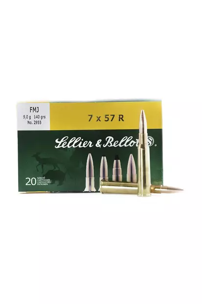 7x57R Sellier & Bellot 9,0g FMJ 20 kpl - Muut kaliiperit - 8590690331055 - 3