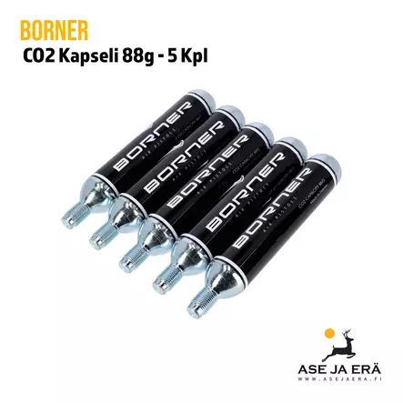 Borner CO2 Kapseli 88g 5 kpl - Co2 kaasupatruunat - 00159923X5 - 2