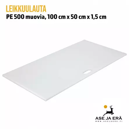 Leikkuulauta PE500 muovia valkoinen 100x50x1,5 cm, 1 kpl - yleiskuva - Riistan valmistus - levy - 6