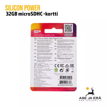 Silicon Power 32GB microSDHC muistikortti - Tarvikkeet riistakameroihin - 4712702625905 - 2