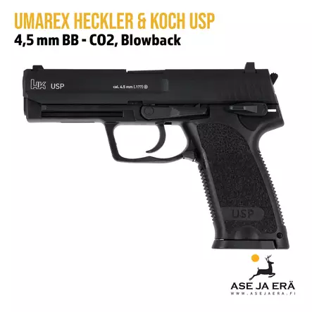 Umarex Heckler & Koch USP 4,5 mm BB CO2 Blowback - Yleiskuva - BB kuula ilmapistoolit - 4000844627605 - 4