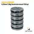 H&N Silverpoint 6,35mm 1,58g ilmakiväärinluoti 750 kpl - yleiskuva viisi rasiaa pinossa - 6,35 mm luodit - 4047058019567x5 - 1