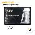 4,49mm H&N Maxx Light 200 kpl - Rasian kansi - 4,5 mm ilmakivääriluodit - 4047058019925 - 4