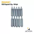 ProAirsoft CO2 patruuna 12g 10 kpl - 10 kapselia rivissä - Co2 kaasupatruunat - 6430034892885 - 3