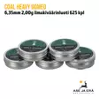 Coal Heavy Domed 6,35mm 2,00g ilmakiväärinluoti 625 kpl - viisi rasiaa vierekkäin - 6,35 mm luodit - 6410361637205 - 7