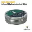 Coal Heavy Domed 6,35mm 2,00g ilmakiväärinluoti 125 kpl -
rasia sivusta - 6,35 mm luodit - 6410361637205 - 4