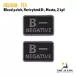 Helikon-Tex blood patch 2 kpl veriryhmä B-  Musta - Pari etu ja takapuoli näkyvissä - Muut asusteet - 5908218766945 - 21