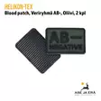 Helikon-Tex blood patch 2 kpl veriryhmä AB-  Oliivi -  Pari etu ja takapuoli näkyvissä - Muut asusteet - 5908218766945 - 33