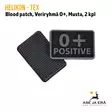 Helikon-Tex blood patch 2 kpl veriryhmä O+  Musta - Pari etu ja takapuoli näkyvissä - Muut asusteet - 5908218766945 - 17