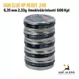 6,35mm H&N Slug II HP 2,33g ilmakiväärinluoti 600 kpl - yleiskuva viidestä rasiasta - 6,35 mm luodit - 4047058022918x5 - 1