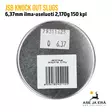 JSB Knock Out Slugs 6,37mm ilma-aseluoti 2,170g 150 kpl - rasia takakansi EAN näkyvissä - 6,35 mm luodit - 8594180451155 - 5