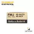 Sellier & Bellot 45AUTO/45ACP 14,9g FMJ pistoolinpatruuna - Muut pistoolinpatruunat - 8590690311255 - 5