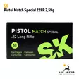 SK Pistol Match Special 22LR 2,59g Pienoispistoolipatruuna - 22 LR patruunat - 4023045421445 - 2