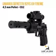 Umarex Beretta 92FS XX-treme CO2 ilmapistooli punapistetähtäimellä - Etuviistosta  tähtäin ja suujarru paikoillaan - Ilma-aseluoti ilmapistoolit - 4000844388025 - 3