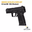 Umarex Heckler & Koch USP 4,5 mm BB CO2 Blowback - Takaa vasemmalta alaviistosta - BB kuula ilmapistoolit - 4000844627605 - 12