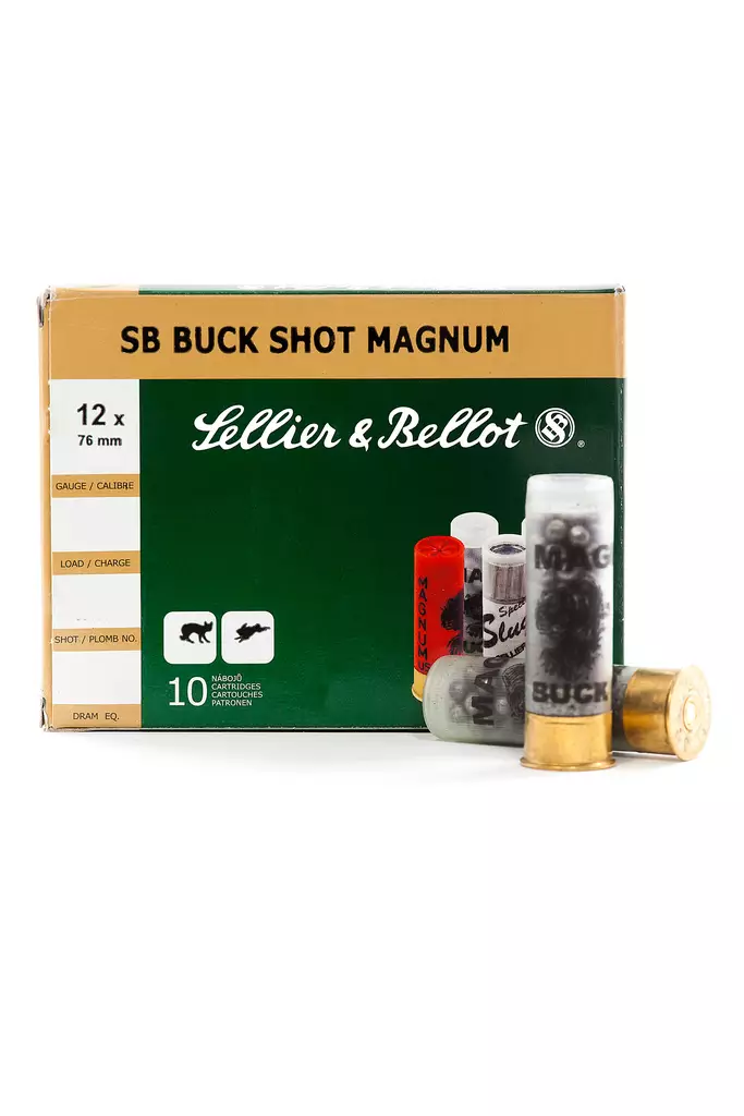 12/76 Sellier & Bellot Buckshot Magnum 8,43mm Haulikonpatruuna 10kpl - 12/76 metsästyspatruunat - 8590690211685 - 1
