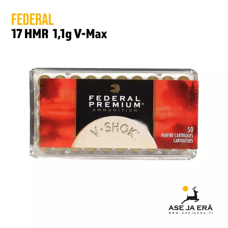 17HMR Federal V-Shok Hornady V-Max 1,1g pienoiskivääripatruuna - 17HMR patruunat - 029465057275 - 1