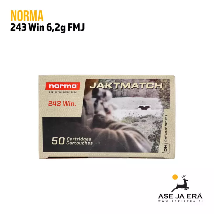 243 Norma Jaktmatch 6,2g FMJ Kiväärinpatruuna - Muut kaliiperit - 739323160375 - 3