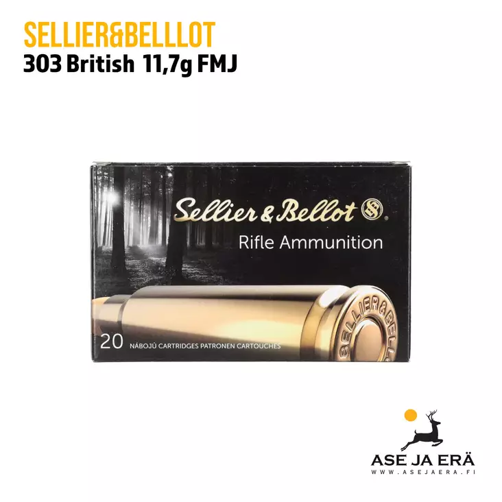 Sellier & Bellot .303 British 11,7g 180gr FMJ kiväärinpatruuna - Muut kaliiperit - 8590690331345 - 4