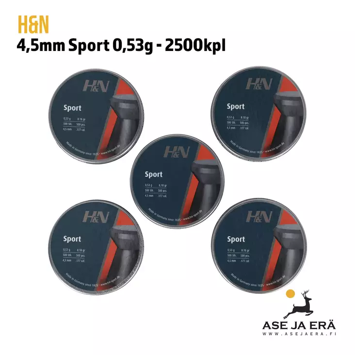 4,5mm H&N Sport 0,53g 2500 kpl - 4,5 mm ilmakivääriluodit - 40470580023545 - 1