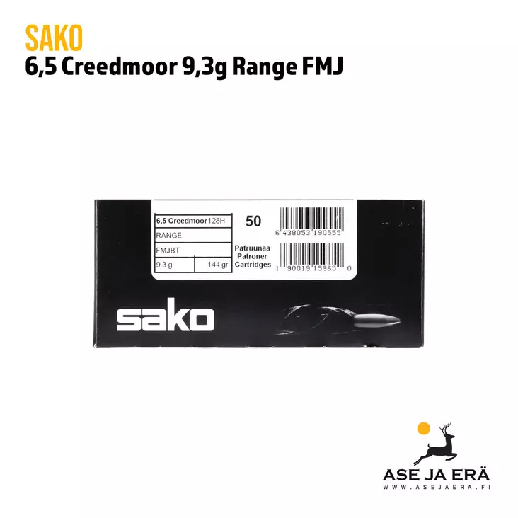 6,5 Creedmoor Sako Range 9,3g FMJ Kivääripatruuna - 6,5 Creedmoor kaliiperi - 6438053190555 - 1