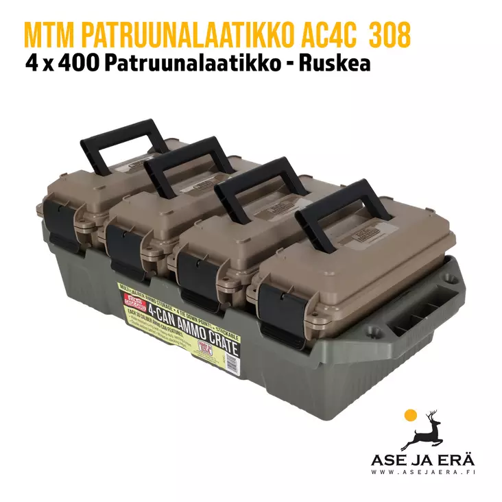 MTM AC4C 4-CAN Ammo Crate 308 patruunalaatikko - Kiväärin patruunoille - 026057362625 - 2
