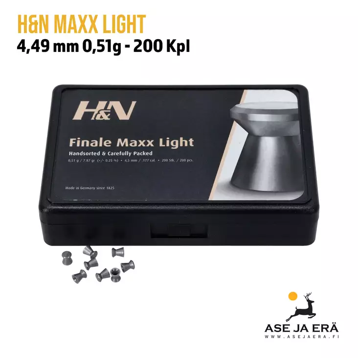 4,49mm H&N Maxx Light 200 kpl - Yleiskuva - 4,5 mm ilmakivääriluodit - 4047058019925 - 1