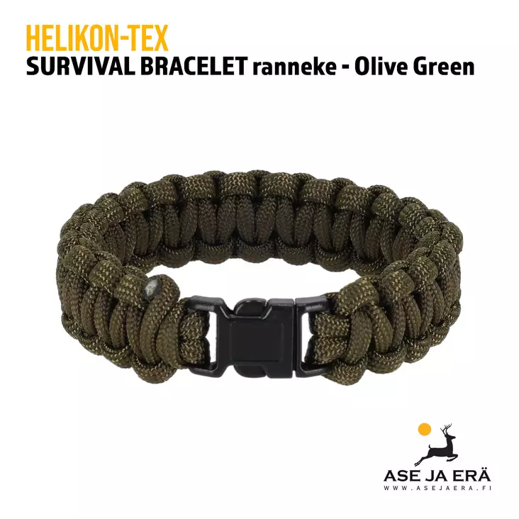 Helikon-Tex SURVIVAL BRACELET Paracord ranneke olive green - Muut asusteet - 5908218718005 - 1