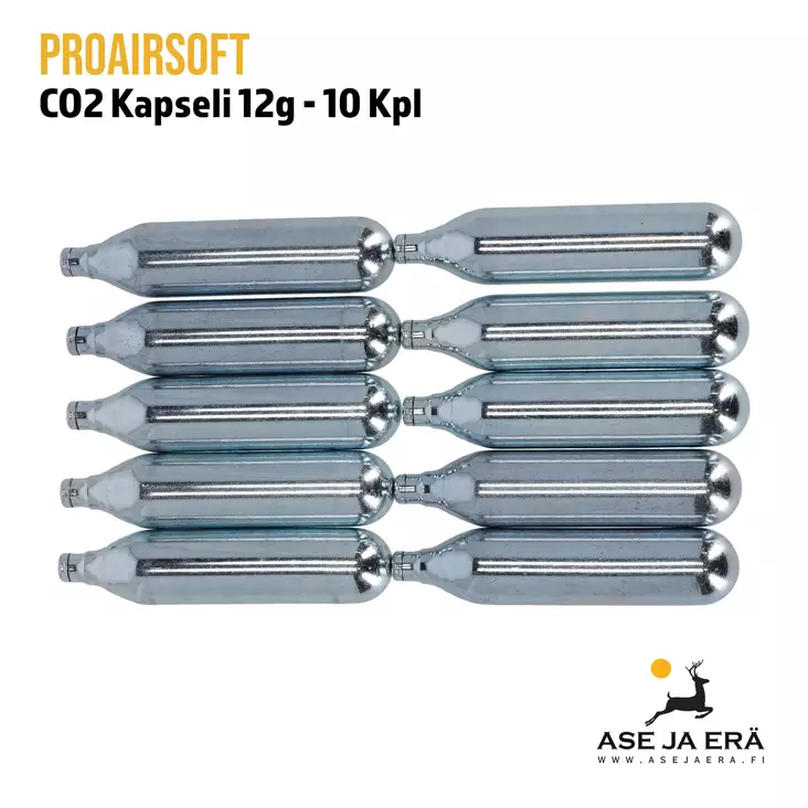 ProAirsoft CO2 patruuna 12g 10 kpl - Yleiskuva - Co2 kaasupatruunat - 6430034892885 - 1