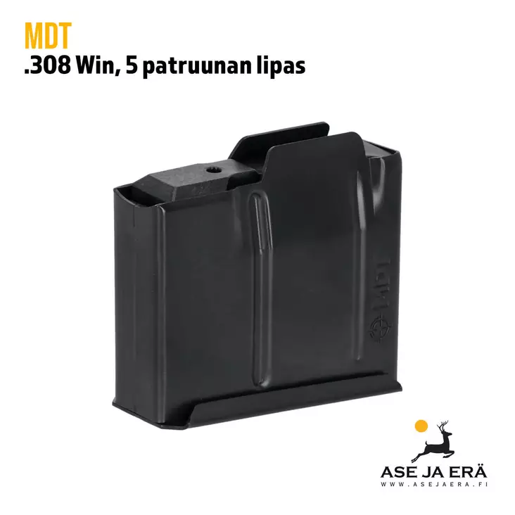 MDT lyhyen lukkorungon metallilipas .308 Win, 5 patruunaa yleiskuva etuviistosta - Toiminnallisten aseiden lippaat - 723905910785 - 1