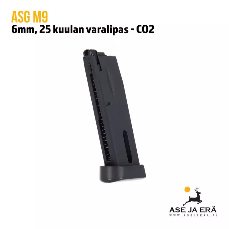 ASG CO2 lipas ASG M9 airsoft kaasupistooliin - Lippaat ja lippaanlataajat - 5707843043595 - 1