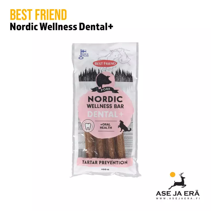 Best Friend Nordic Wellness makupalatanko Dental+ 100 g - Koiran herkut ja puruluut - 5700551172915 - 1