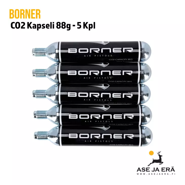 Borner CO2 Kapseli 88g 5 kpl - Co2 kaasupatruunat - 00159923X5 - 1