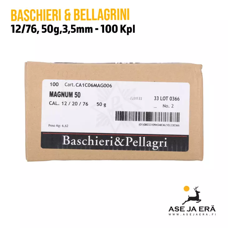 B&P Magnum 12/76 50g Haulikonpatruuna - 12/76 metsästyspatruunat - 8033109434805 - 1