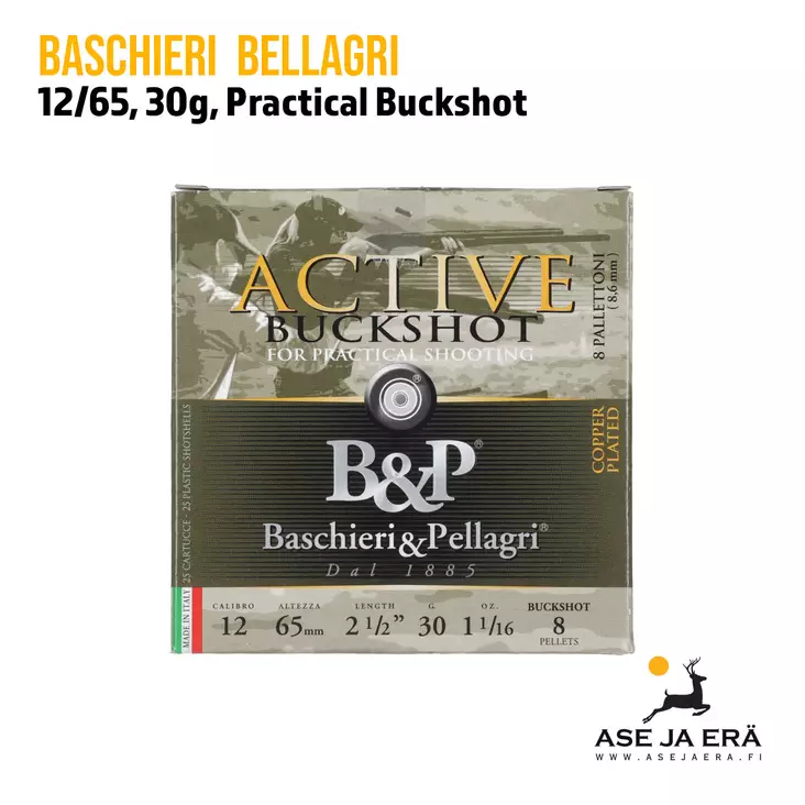 B&P Practical BuckShot 12/65 8/8,6mm 30g haulikonpatruuna - Buckshot, yli 4mm - 8057018397815 - 11