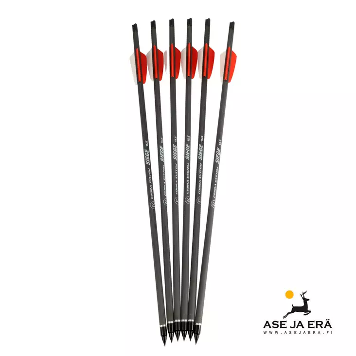 EK Archery Siege-varsijousen nuoli 6 kpl - Hiilikuitunuolet - 4710933465925 - 1