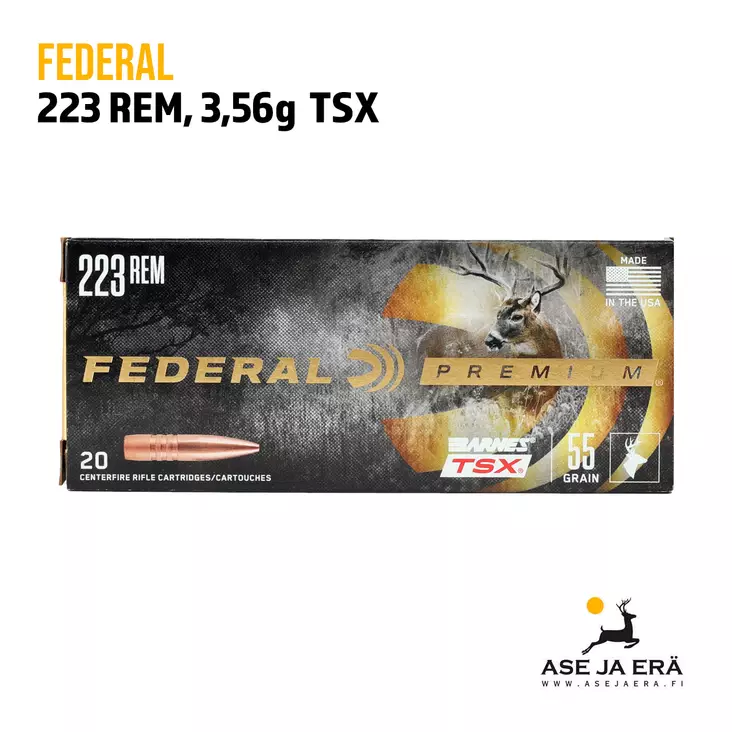 Federal Premium 223 Rem 3,56g TSX kiväärinpatruuna - 223 kaliiperi - 029465060305 - 1