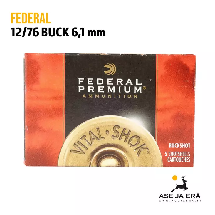 Federal Premium Buck 12/76 6,1mm - Buckshot, yli 4mm - 029465001285 - 1